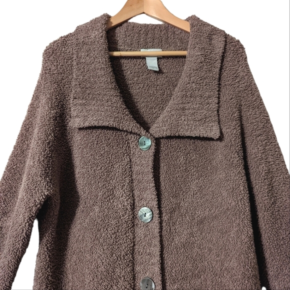 Soft Surroundings Cozy Button Front Long Line Collared Long Sleeve Cardigan - Picture 5 of 8